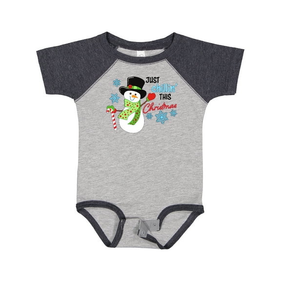 Inktastic Just Chillin' This Christmas Fun Snowman in Top Hat Boys or Girls Baby Bodysuit