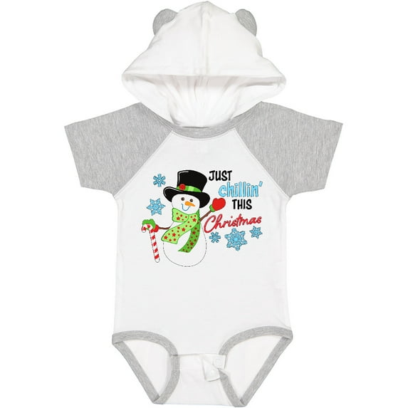 Inktastic Just Chillin' This Christmas Fun Snowman in Top Hat Boys or Girls Baby Bodysuit