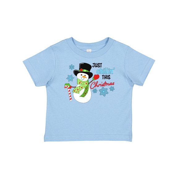 Inktastic Just Chillin' This Christmas Fun Snowman in Top Hat Boys or Girls Baby T-Shirt