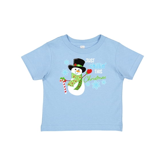 Inktastic Just Chillin' This Christmas Fun Snowman in Top Hat Boys or Girls Baby T-Shirt