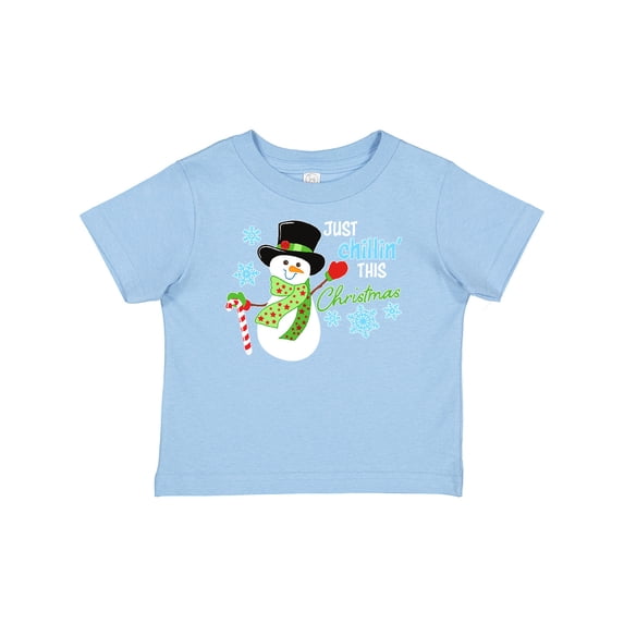 Inktastic Just Chillin' This Christmas Fun Snowman in Top Hat Boys or Girls Baby T-Shirt