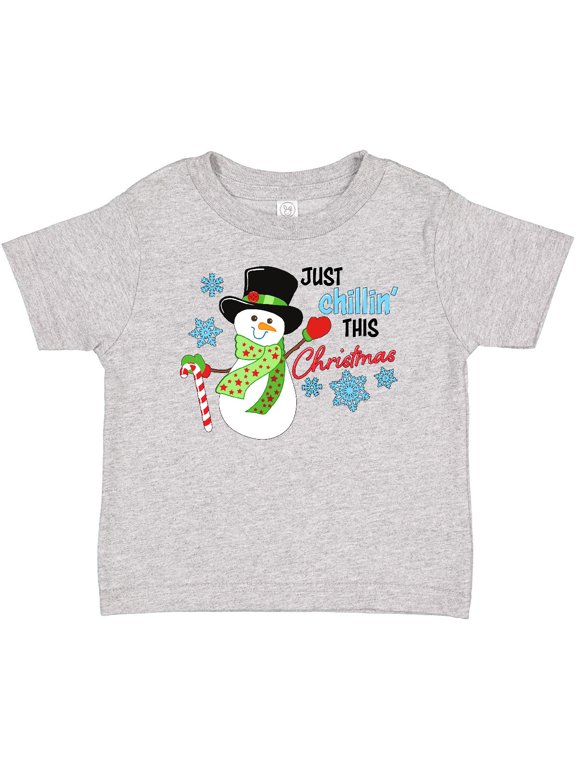 Just Chillin' This Christmas Fun Snowman in Top Hat Boys or Girls Baby T-Shirt