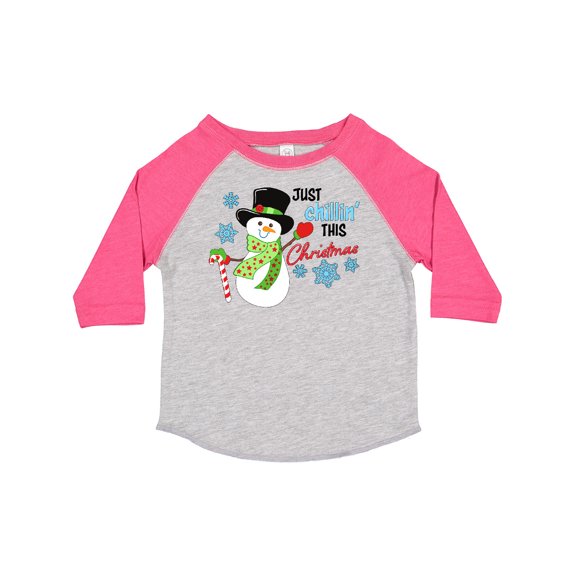 Inktastic Just Chillin' This Christmas Fun Snowman in Top Hat Boys or Girls Toddler T-Shirt