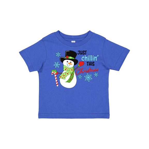 Inktastic Just Chillin' This Christmas Fun Snowman in Top Hat Boys or Girls Toddler T-Shirt
