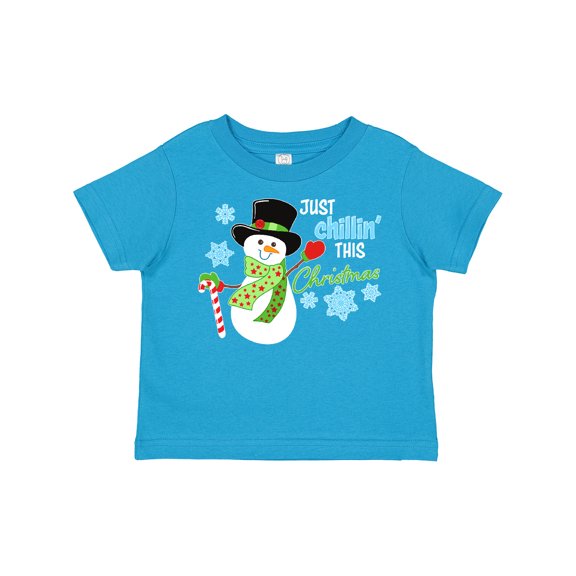 Inktastic Just Chillin' This Christmas Fun Snowman in Top Hat Boys or Girls Toddler T-Shirt