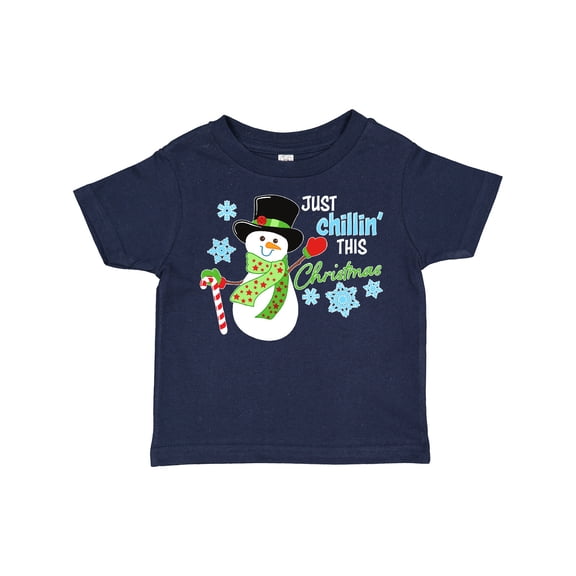 Inktastic Just Chillin' This Christmas Fun Snowman in Top Hat Boys or Girls Toddler T-Shirt