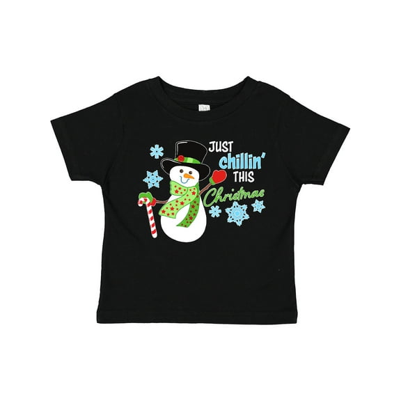 Inktastic Just Chillin' This Christmas Fun Snowman in Top Hat Boys or Girls Toddler T-Shirt