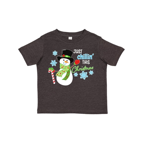 Inktastic Just Chillin' This Christmas Fun Snowman in Top Hat Boys or Girls Toddler T-Shirt