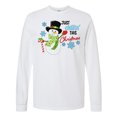 thumbnail image 1 of Inktastic Just Chillin' This Christmas Fun Snowman in Top Hat Long Sleeve T-Shirt, 1 of 5