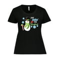 thumbnail image 1 of Inktastic Just Chillin' This Christmas Fun Snowman in Top Hat Women's Plus Size T-Shirt, 1 of 5