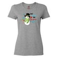 thumbnail image 1 of Inktastic Just Chillin' This Christmas Fun Snowman in Top Hat Women's T-Shirt, 1 of 5
