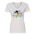 thumbnail image 1 of Inktastic Just Chillin' This Christmas Fun Snowman in Top Hat Women's V-Neck T-Shirt, 1 of 5