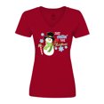 thumbnail image 1 of Inktastic Just Chillin' This Christmas Fun Snowman in Top Hat Women's V-Neck T-Shirt, 1 of 5