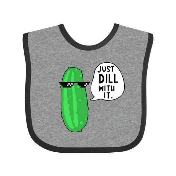 Inktastic Just Dill with It Chill Dill Pickle in Sunglasses Boys or Girls Baby Bib