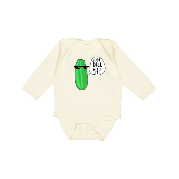 Inktastic Just Dill with It Chill Dill Pickle in Sunglasses Boys or Girls Long Sleeve Baby Bodysuit