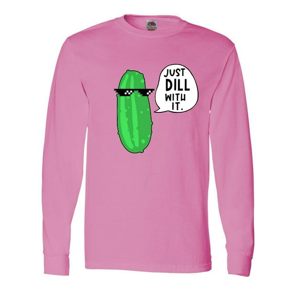 Inktastic Just Dill with It Chill Dill Pickle in Sunglasses Long Sleeve T-Shirt