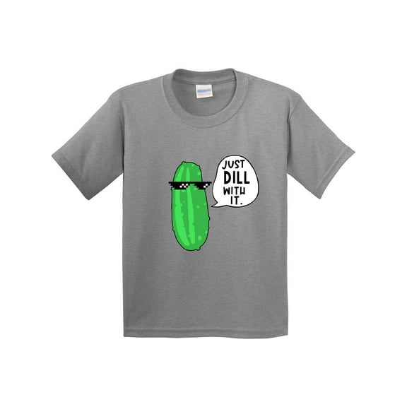 Inktastic Just Dill with It Chill Dill Pickle in Sunglasses Youth T-Shirt