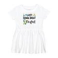 thumbnail image 1 of Inktastic Just Down Right Perfect Down Syndrome Awareness Ribbon Girls Baby Dress, 1 of 5