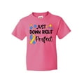 thumbnail image 1 of Inktastic Just Down RIght Perfect Down Syndrome Awareness Ribbon Youth T-Shirt, 1 of 5
