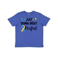 thumbnail image 1 of Inktastic Just Down RIght Perfect Down Syndrome Awareness Ribbon Youth T-Shirt, 1 of 5