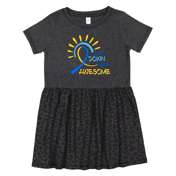 Inktastic Just Down Right Awesome Down Syndrome Awareness Ribbon Girls Toddler Dress