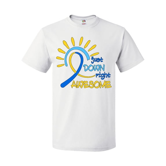 Inktastic Just Down Right Awesome Down Syndrome Awareness Ribbon T-Shirt