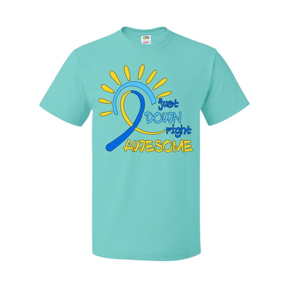 Inktastic Just Down Right Awesome Down Syndrome Awareness Ribbon T-Shirt