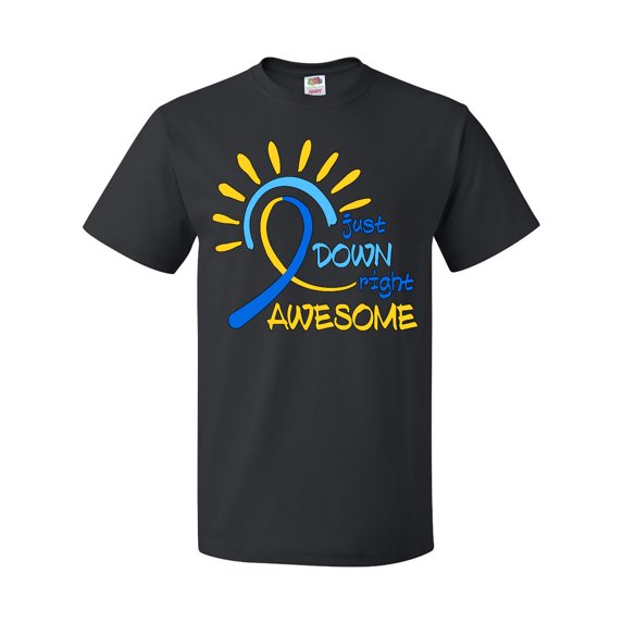 Inktastic Just Down Right Awesome Down Syndrome Awareness Ribbon T-Shirt
