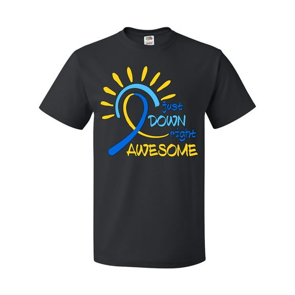 Inktastic Just Down Right Awesome Down Syndrome Awareness Ribbon T-Shirt