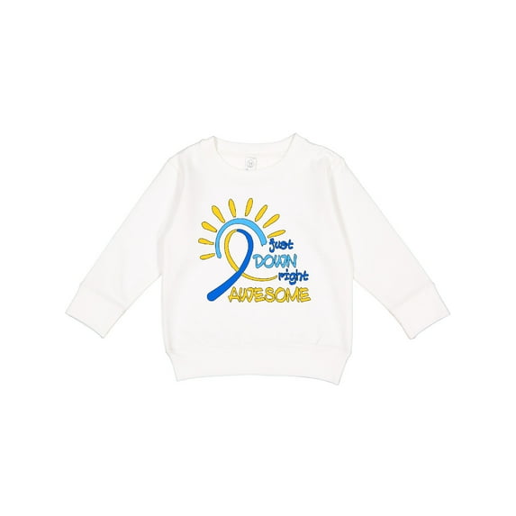 Inktastic Just Down Right Awesome Down Syndrome Awareness Ribbon Toddler Sweatshirt