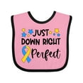 thumbnail image 1 of Inktastic Just Down Right Perfect Down Syndrome Awareness Ribbon Boys or Girls Baby Bib, 1 of 4
