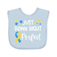 thumbnail image 1 of Inktastic Just Down Right Perfect Down Syndrome Awareness Ribbon Boys or Girls Baby Bib, 1 of 4