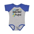 thumbnail image 1 of Inktastic Just Down Right Perfect Down Syndrome Awareness Ribbon Boys or Girls Baby Bodysuit, 1 of 5