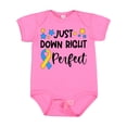 thumbnail image 1 of Inktastic Just Down Right Perfect Down Syndrome Awareness Ribbon Boys or Girls Baby Bodysuit, 1 of 5