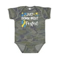 thumbnail image 1 of Inktastic Just Down Right Perfect Down Syndrome Awareness Ribbon Boys or Girls Baby Bodysuit, 1 of 5