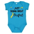 thumbnail image 1 of Inktastic Just Down Right Perfect Down Syndrome Awareness Ribbon Boys or Girls Baby Bodysuit, 1 of 5