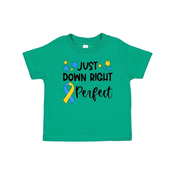 Inktastic Just Down Right Perfect Down Syndrome Awareness Ribbon Boys or Girls Baby T-Shirt