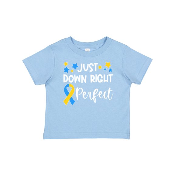 Inktastic Just Down Right Perfect Down Syndrome Awareness Ribbon Boys or Girls Baby T-Shirt