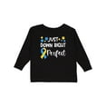 thumbnail image 1 of Inktastic Just Down Right Perfect Down Syndrome Awareness Ribbon Boys or Girls Long Sleeve Toddler T-Shirt, 1 of 5