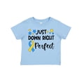 thumbnail image 1 of Inktastic Just Down Right Perfect Down Syndrome Awareness Ribbon Boys or Girls Toddler T-Shirt, 1 of 5