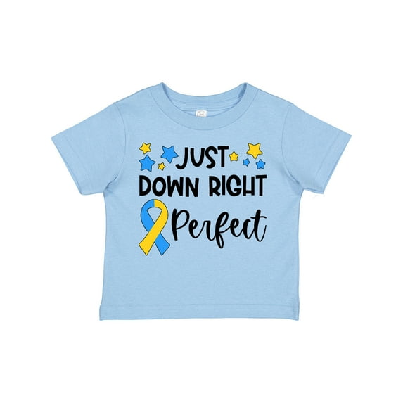 Inktastic Just Down Right Perfect Down Syndrome Awareness Ribbon Boys or Girls Toddler T-Shirt