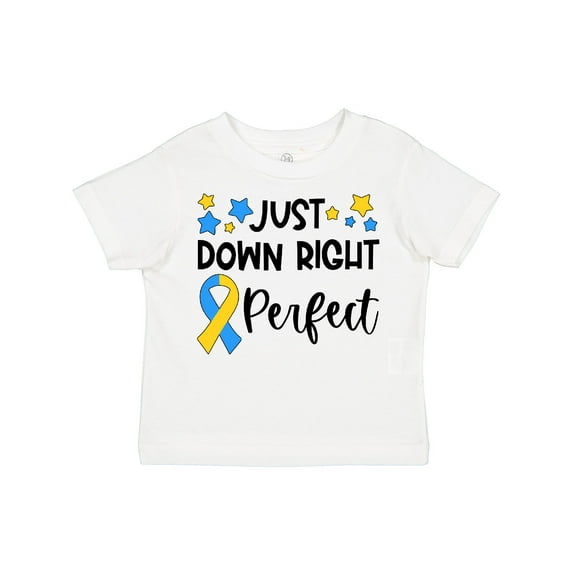 Inktastic Just Down Right Perfect Down Syndrome Awareness Ribbon Boys or Girls Toddler T-Shirt