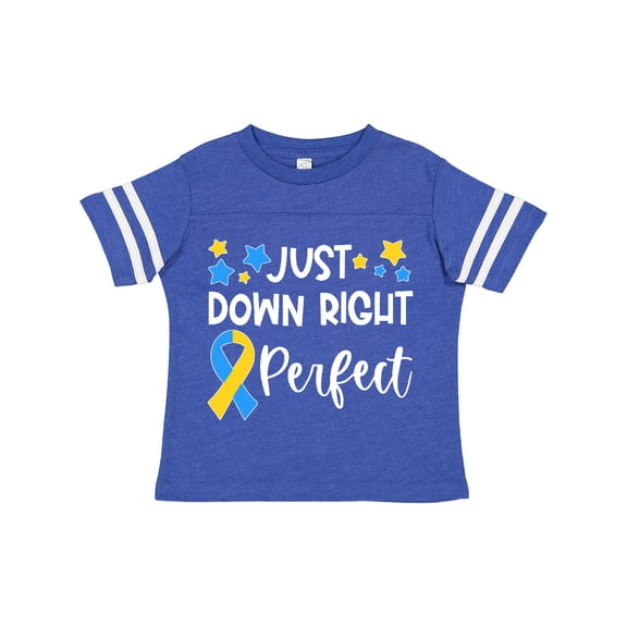 Inktastic Just Down Right Perfect Down Syndrome Awareness Ribbon Boys or Girls Toddler T-Shirt