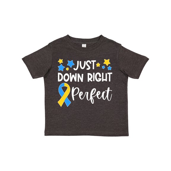 Inktastic Just Down Right Perfect Down Syndrome Awareness Ribbon Boys or Girls Toddler T-Shirt