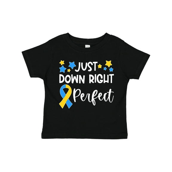 Inktastic Just Down Right Perfect Down Syndrome Awareness Ribbon Boys or Girls Toddler T-Shirt