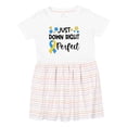 thumbnail image 1 of Inktastic Just Down Right Perfect Down Syndrome Awareness Ribbon Girls Toddler Dress, 1 of 5