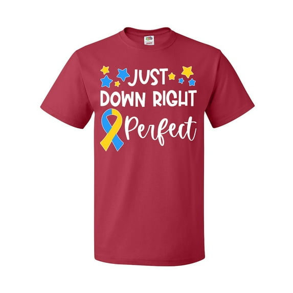 Inktastic Just Down Right Perfect Down Syndrome Awareness Ribbon T-Shirt