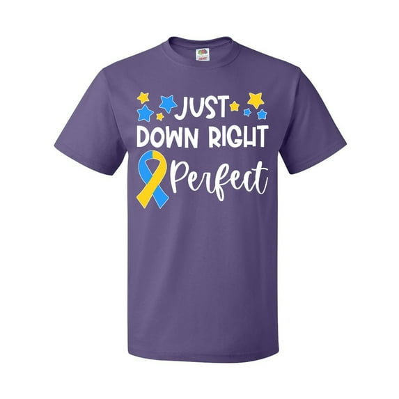 Inktastic Just Down Right Perfect Down Syndrome Awareness Ribbon T-Shirt