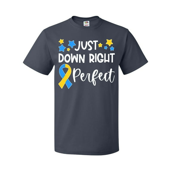 Inktastic Just Down Right Perfect Down Syndrome Awareness Ribbon T-Shirt