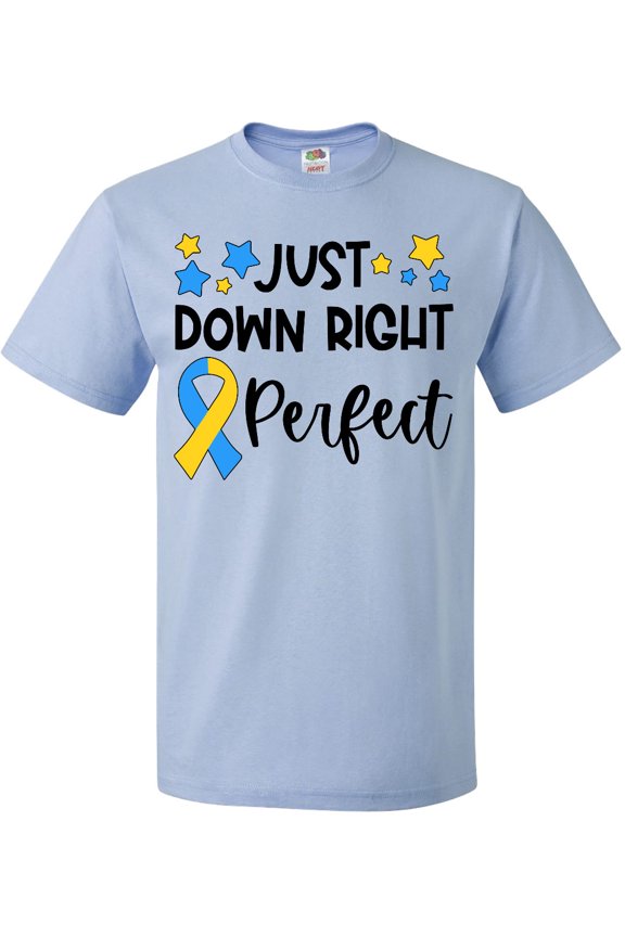 Just Down Right Perfect Down Syndrome Awareness Ribbon T-Shirt